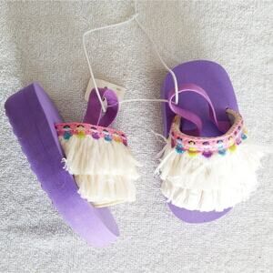 NWT Hawaiian Girl Aloha hula grass skirt sandals